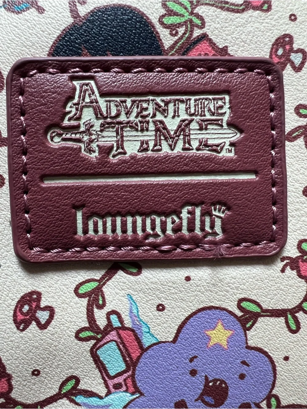 Loungefly Adventure Time Character Backpack Cream with Burgundy Trim